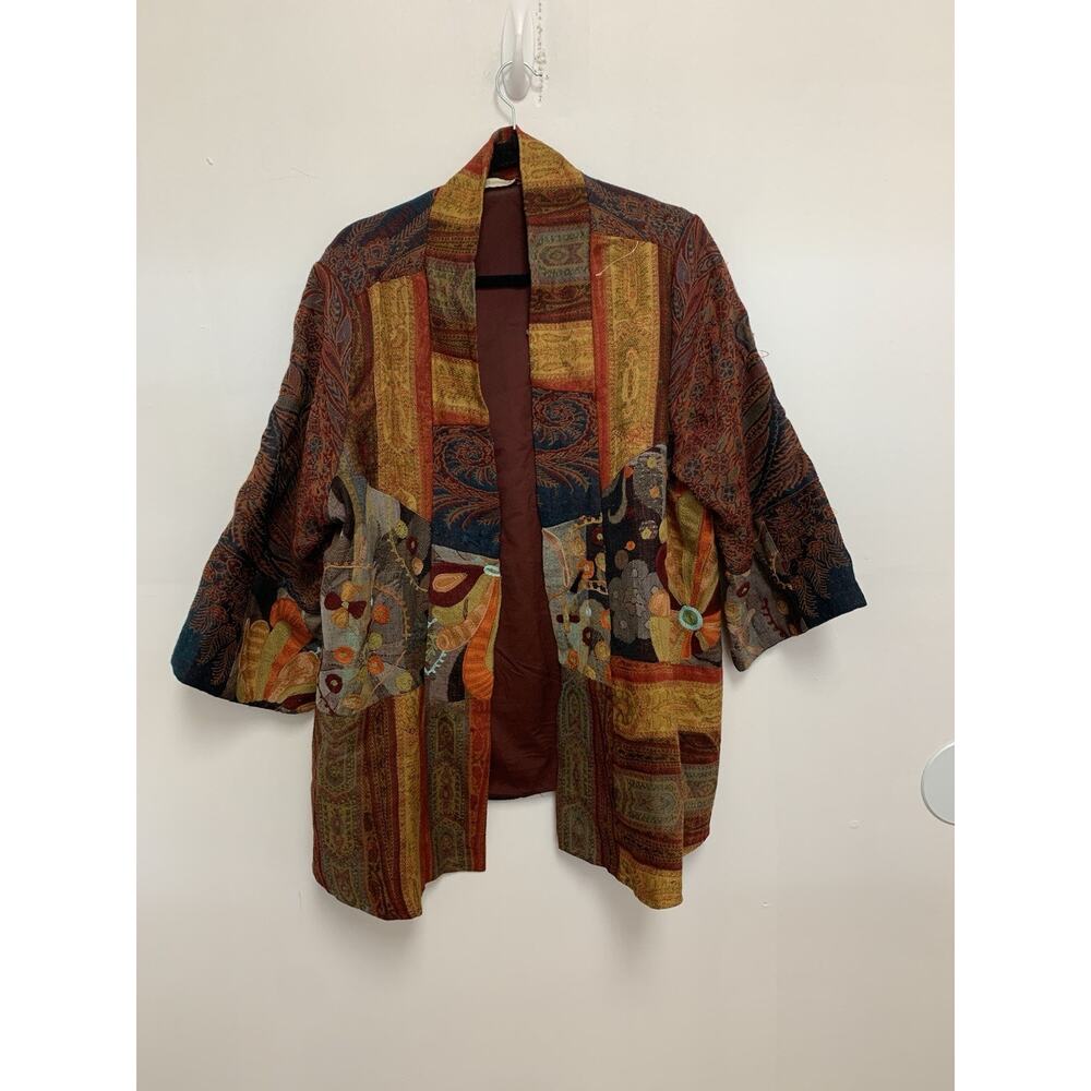 RARE Soft Surroundings Patchwork Kimono Jacket Desert Rose Sz Extra Small 1X